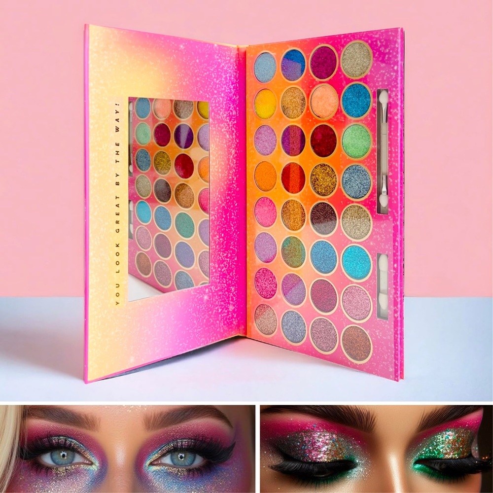 Vibrant Multicolor Eyeshadow Palette — Assorted Shimmer & Matte Shades
